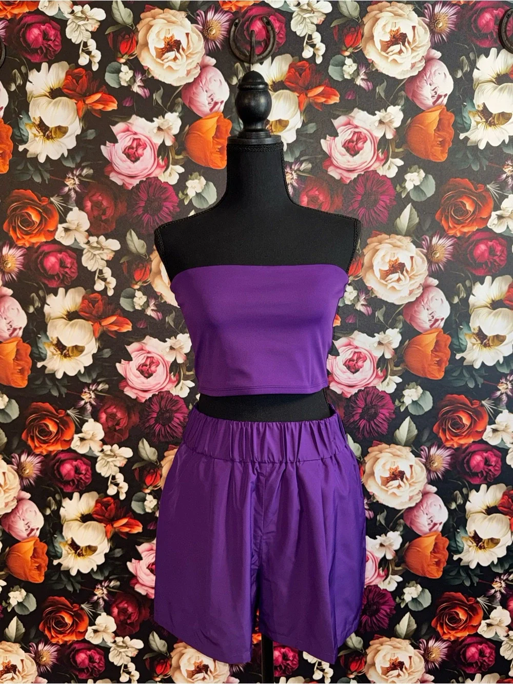 Express 3-Piece Purple Button-Down, Bandeau, Short Set, NWT, S/M